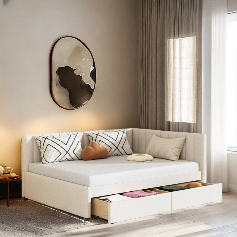 Kaydhen Upholstered Daybed, Beige