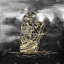 «Sailing Little Ship Illustration Gold - Coastal», reproduction encadrée-645378068-645378065