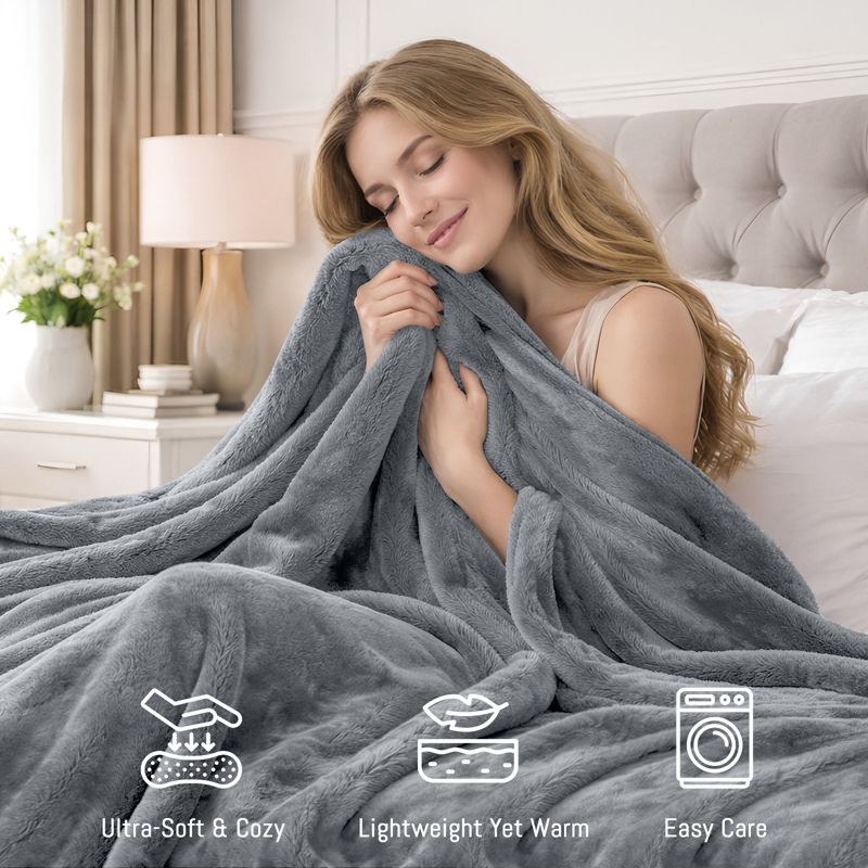 Machine Woven Throw Blanket, 240cm x 220cm