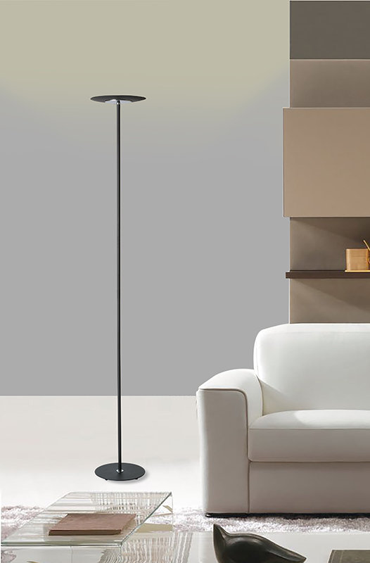 Lampe sur pied 72 po torchère sur pied Ismail, Noir mat