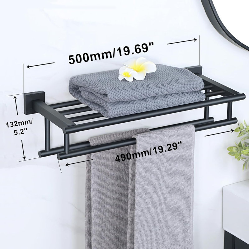 Wall Towel Rack, Black