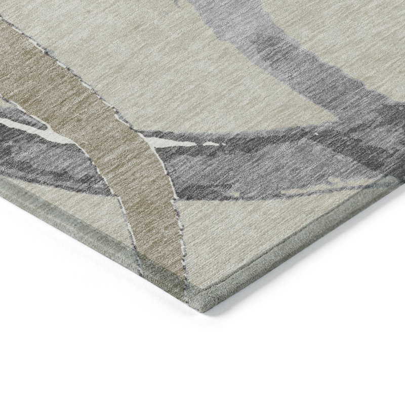  Machine Washable Indoor/Outdoor Chayden ACN1022 Beige Rug, Rectangle 5' x 7'6"