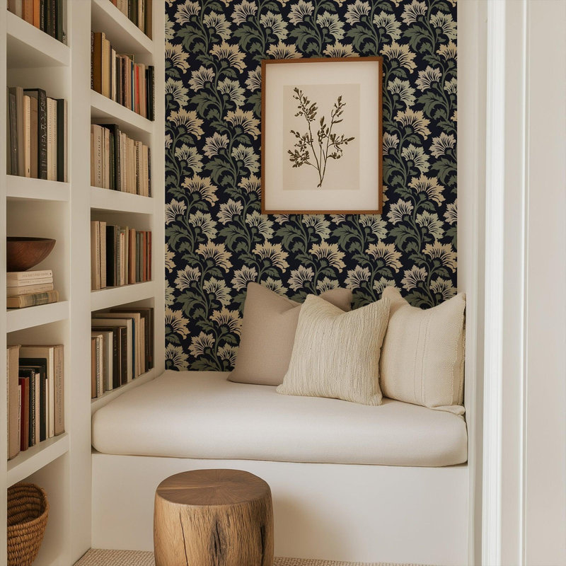 Wildflower - Botanical Wallpaper, Dusty Bloom, Premium Paper
