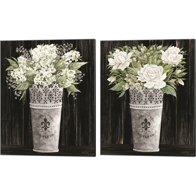 «Punched Tin Floral» par Cindy Jacobs, art sur toile (ensemble de 2)