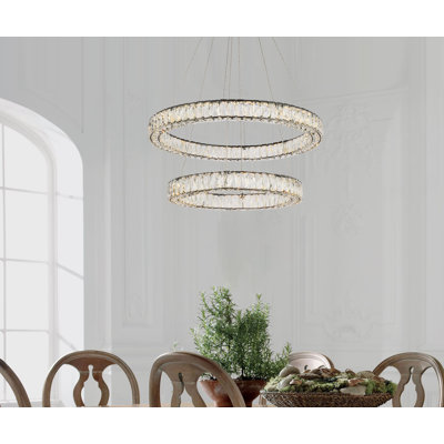 Lustre ovale en cristal 2 lumières Steveson