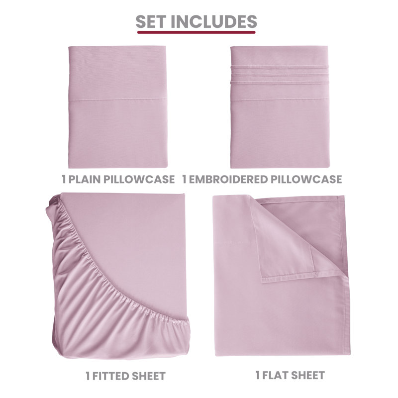 Lux Decor 6-Piece Ultra-Soft Microfiber Sheet Set Deep Pocket Fitted Sheet, Wrinkle & Fade-Resistant, Hotel Quality Bedding