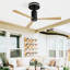 Ventilateur de plafond encastré moderne de 52 pouces avec lumière DEL et télécommande-810307459