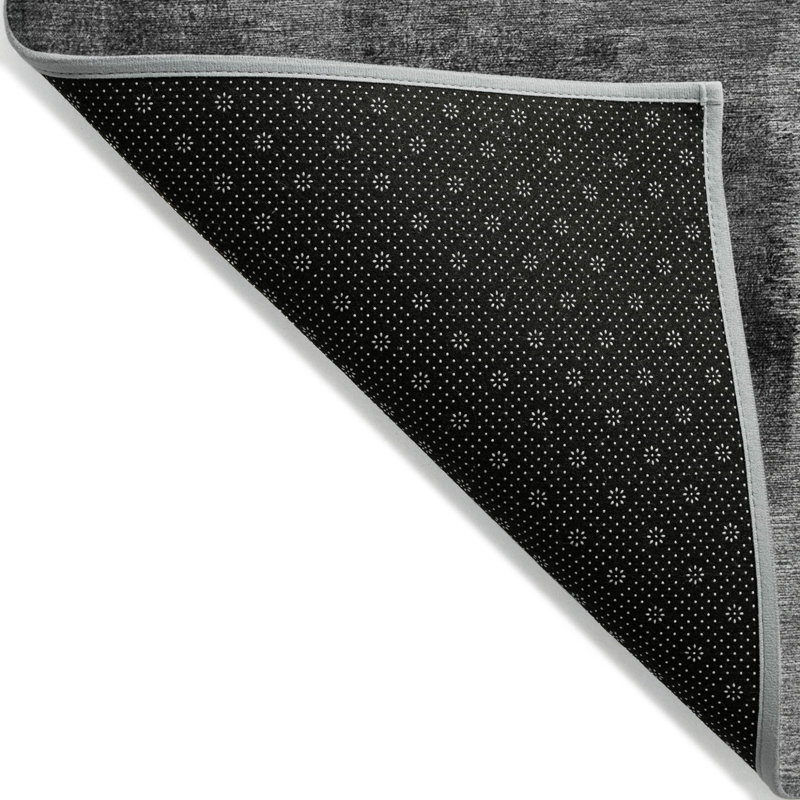 Tapis extérieur lavable abstrait gris anthracite 3 pi x 5 pi