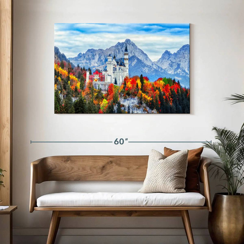 Lilie, château médiéval de Neuschwanstein, H 30 po x l 45 po