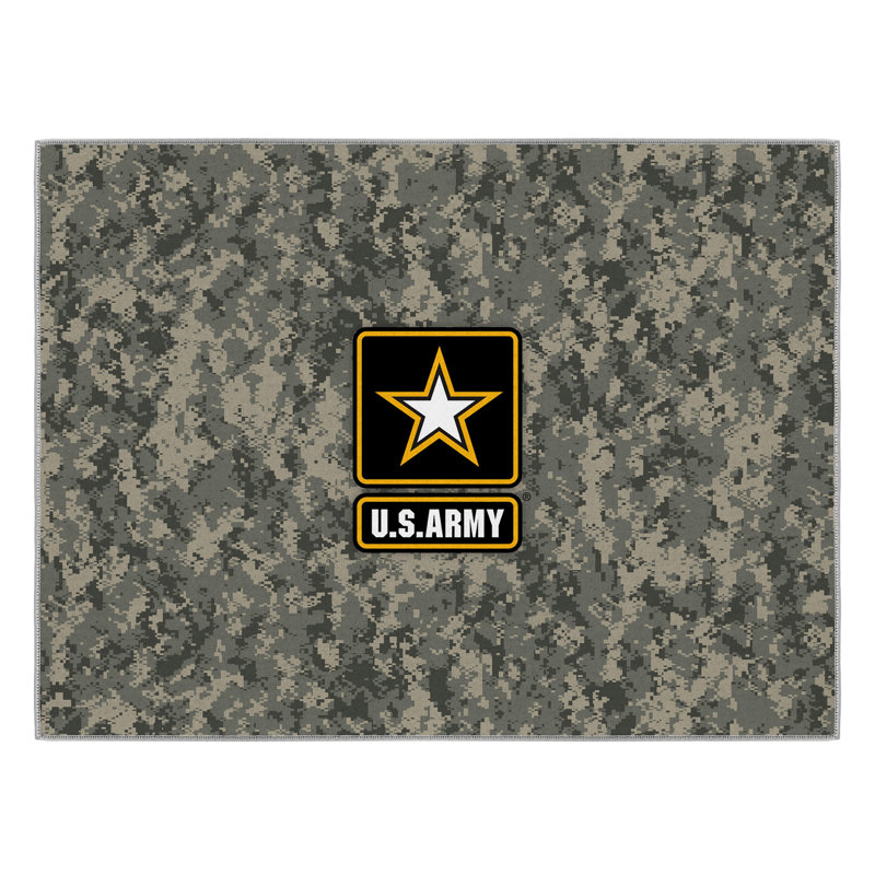 US Army Logo Non-Slip Area Rug For Bedroom, Kitchen, Multi/Camo, Rectangle 2'3" x 3'