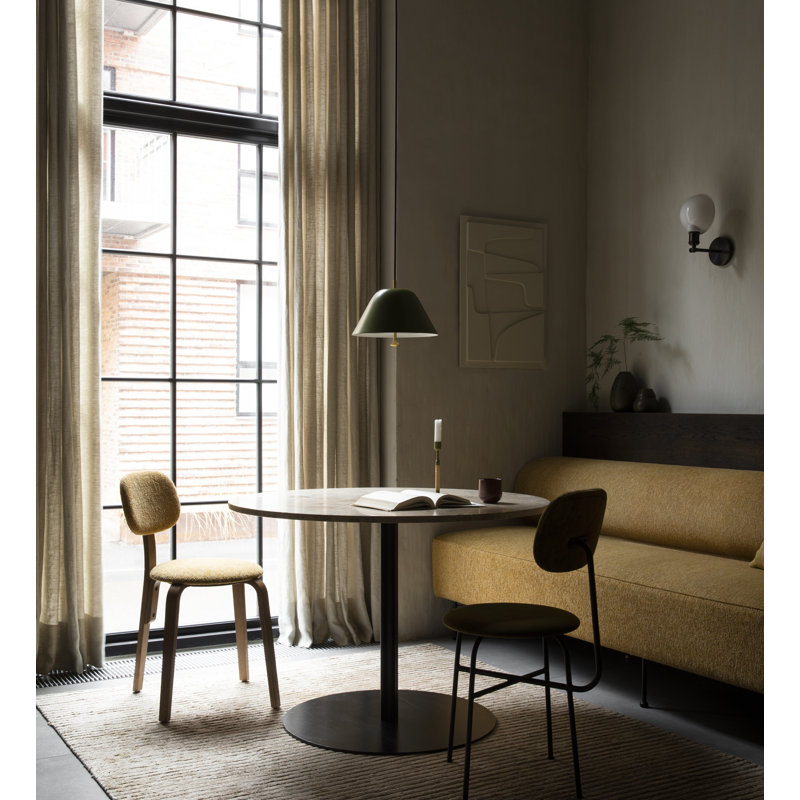 Harbour Round Dining Table, 31.5" W x 31.5" L, Standard Height, Charcoal Linoleum