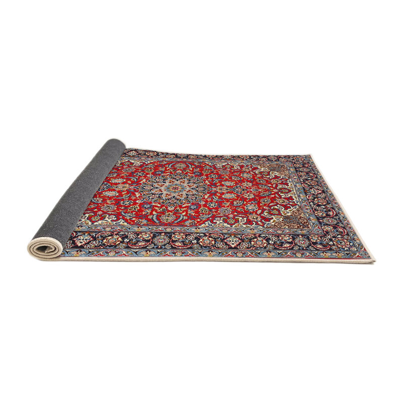 Tapis rouge/beige/noir traditionnel, Rond 5 pi