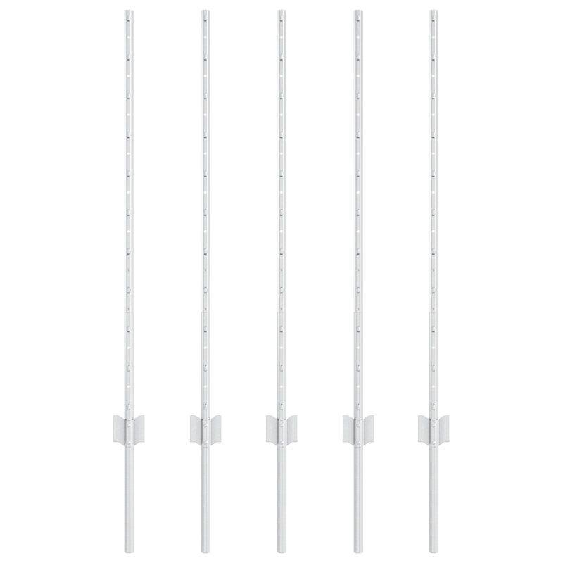 Vidaxl Fence Posts 10 Pcs U-Channel Galvanised Steel, Silver, 100cm H x 8.5cm W