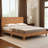 Branquinha Modern Herringbone Panel Headboard Platform Bed Frame-727490044-731008459