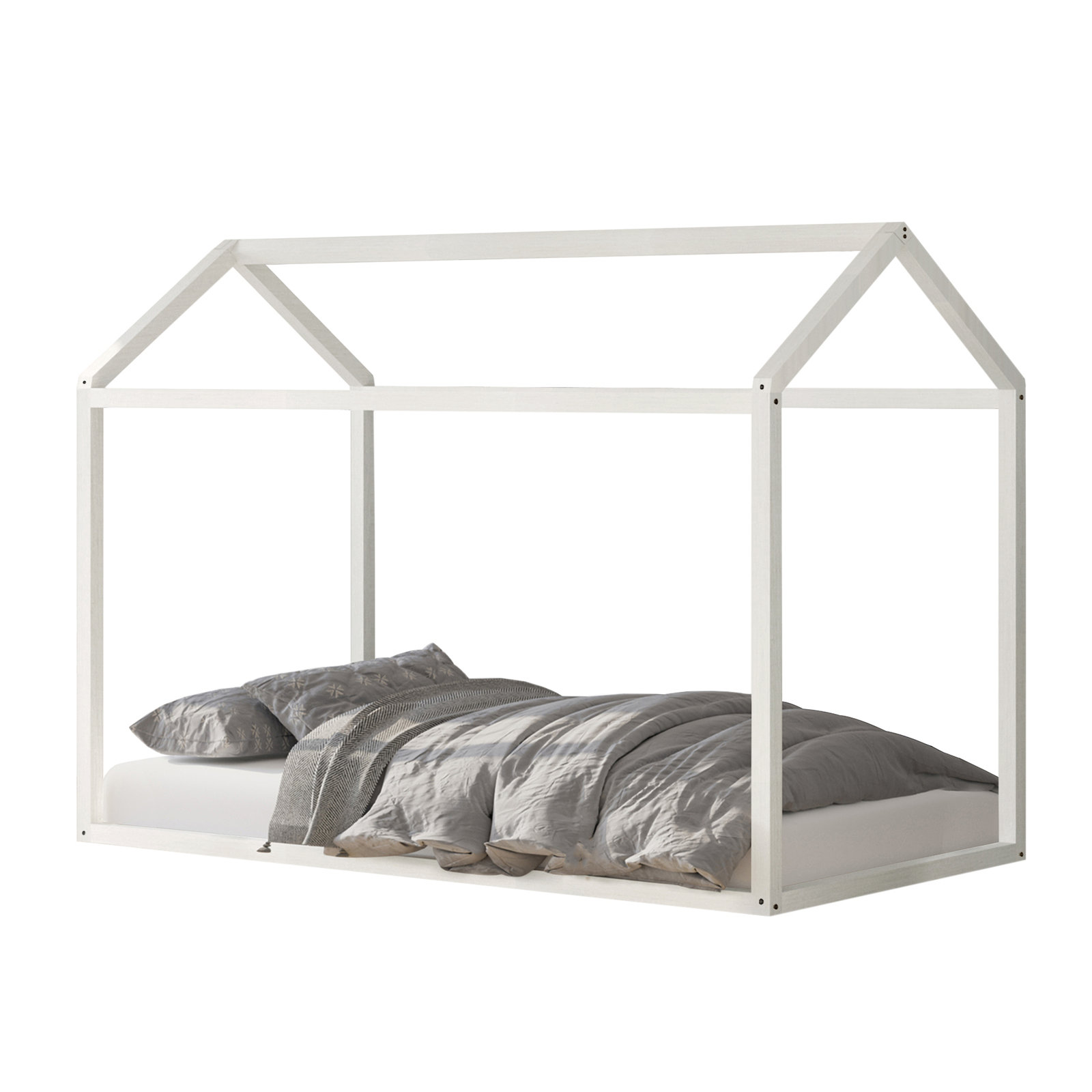 Zirke Twin Canopy Bed by Harper Orchard, Antique White