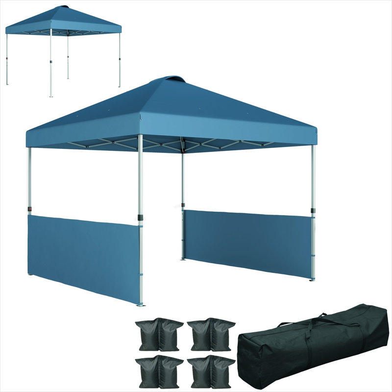 Pavillon de jardin en métal bleu et tissu Oxford pour espace extérieur avec rangement et conception réglable