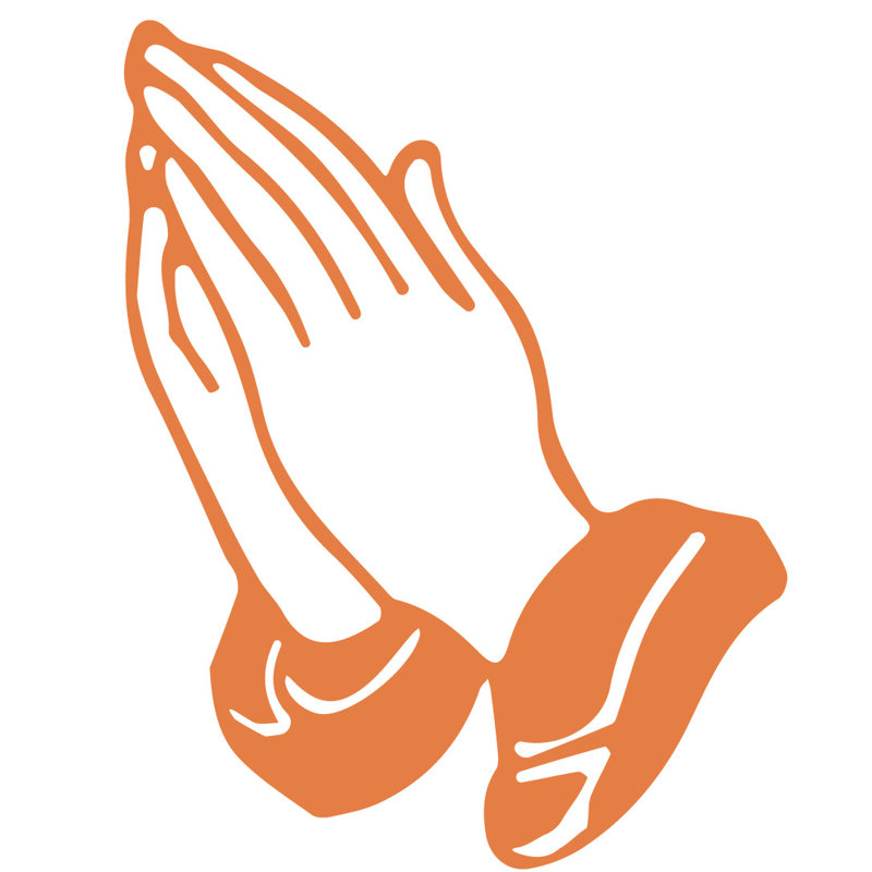 Décalcomanie murale prayer mains, H 36 po x l 28 po x P 0,01 po, Kaki