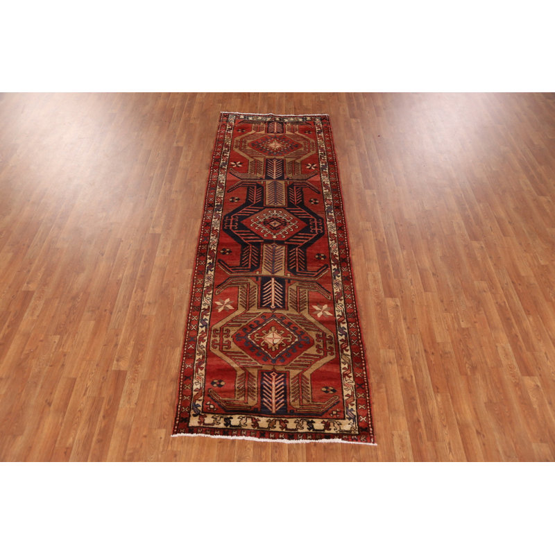 Tapis de couloir géométrique traditionnel 3 x 9