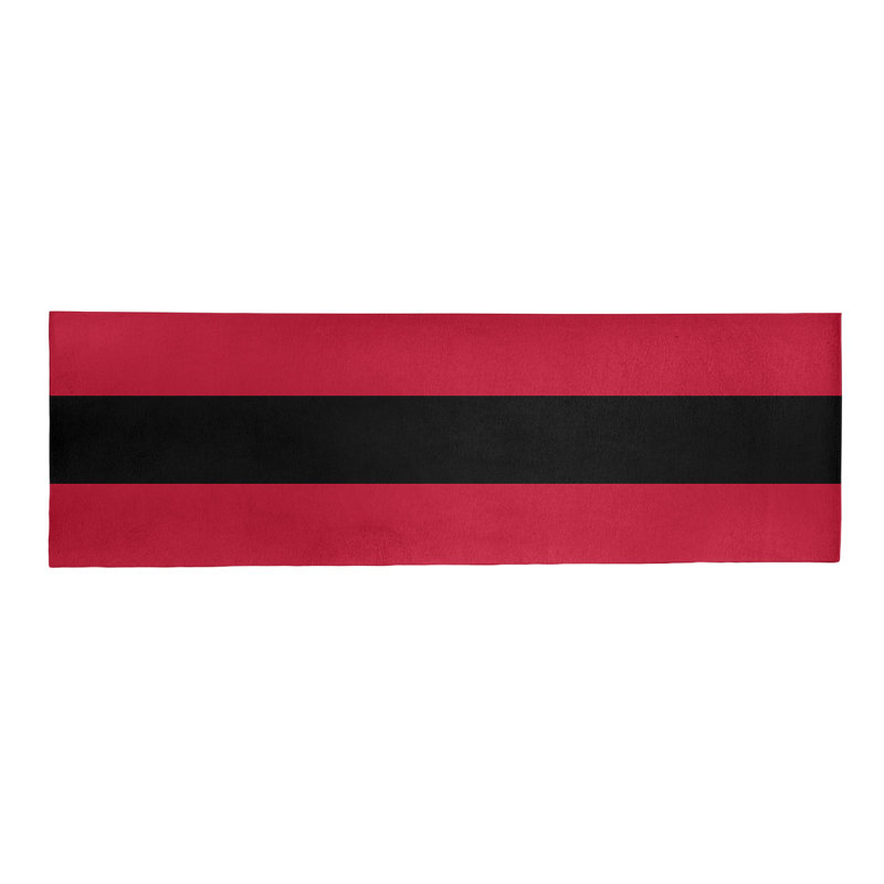 Tapis rayé rouge / noir, Tapis de couloir 2 pi 6 po x 8 pi