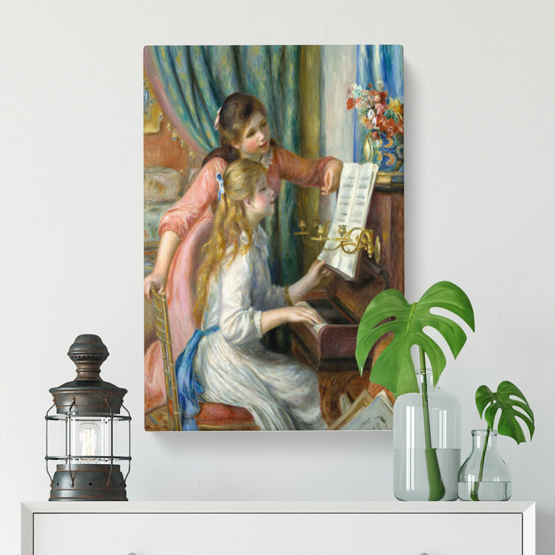 Two Young Girls At The Piano by Pierre-Auguste Renoir - Wrapped Canvas, 50cm H x 35cm W x 3cm D