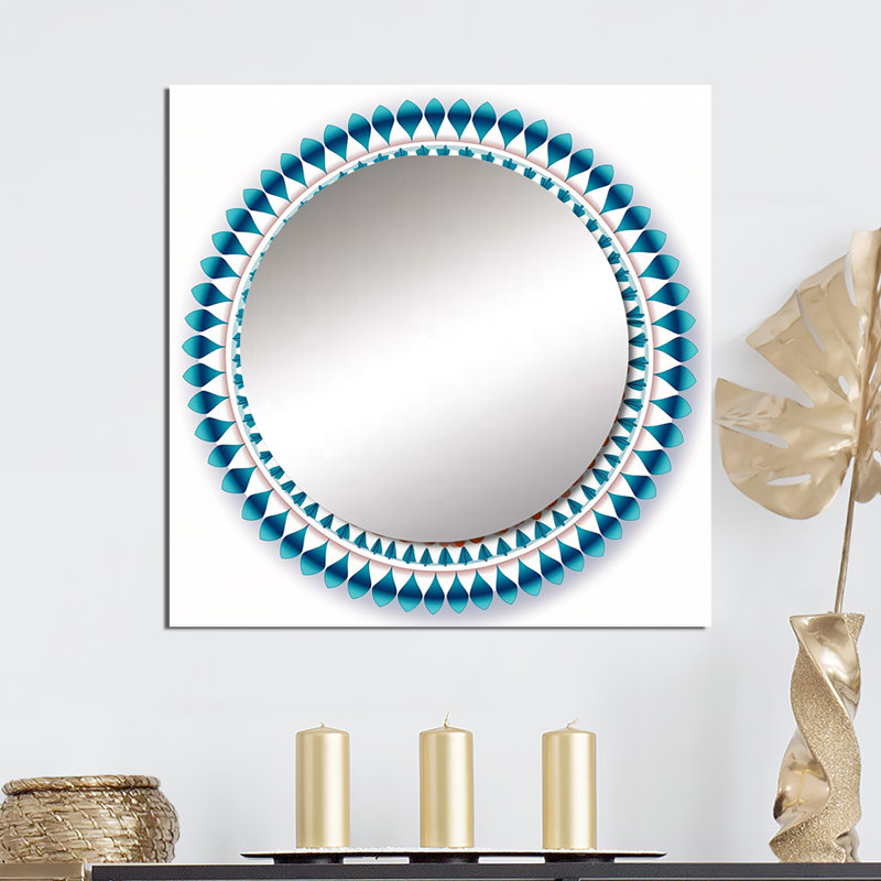 Décoration murale Prinston - Miroir carré Boho Mandala pour chambre à coucher, 29 po x 29 po