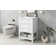 Bathroom Vanity With Sink, Bathroom Storage Cabinet with Drawer and Open Shelf, Solid Wood Frame, White