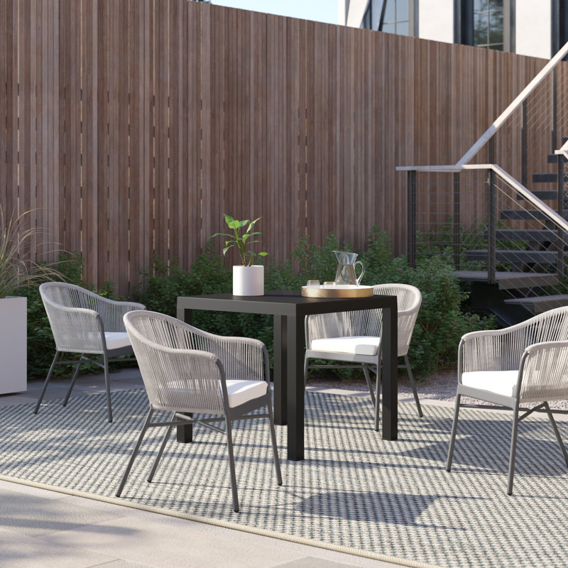 Outdoor Dining Table , in. W 31.5'' in. D, Black, 31 Inch
