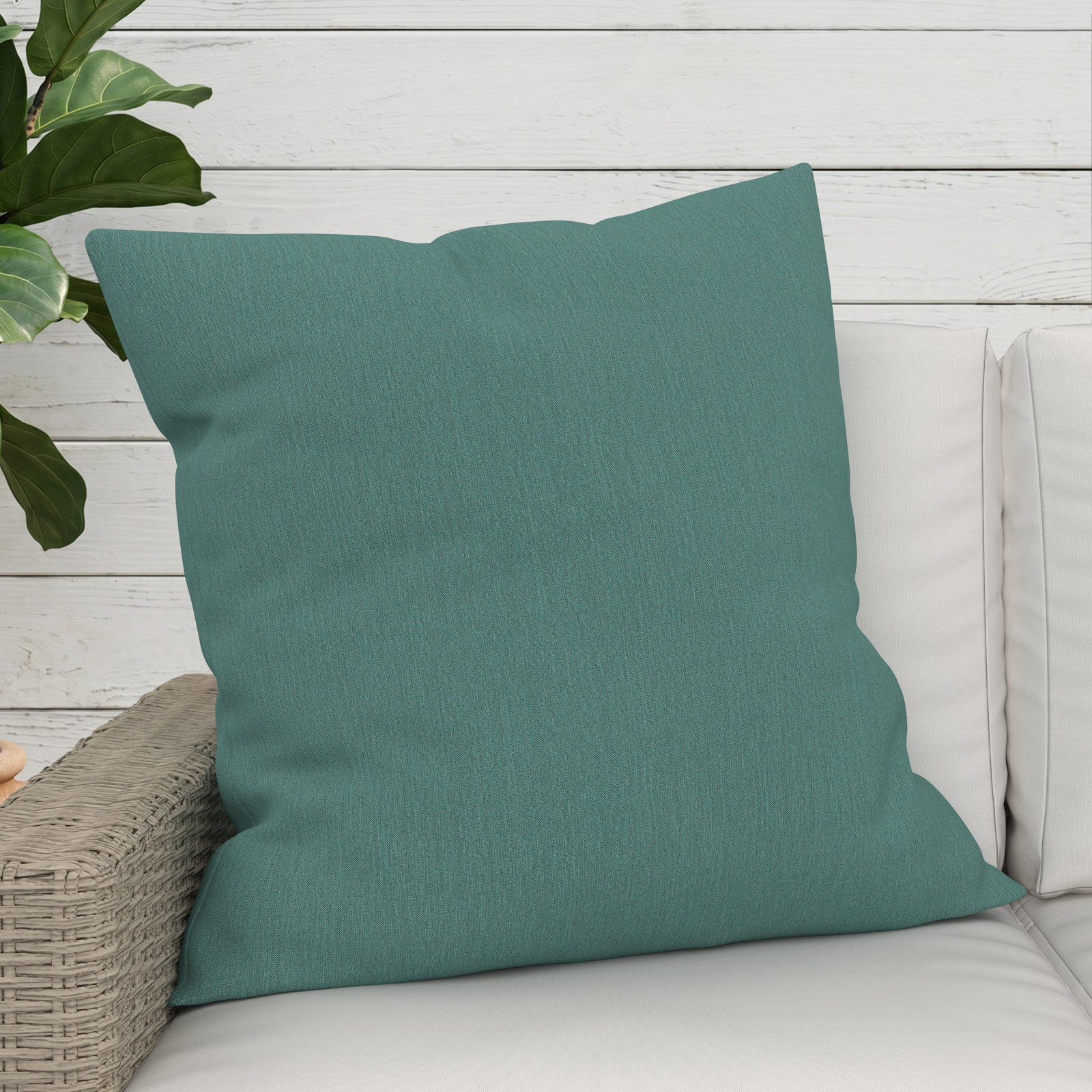 Indoor/Outdoor Throw Pillow, Square 24", Cast Breeze Sunbrella® Plainweave