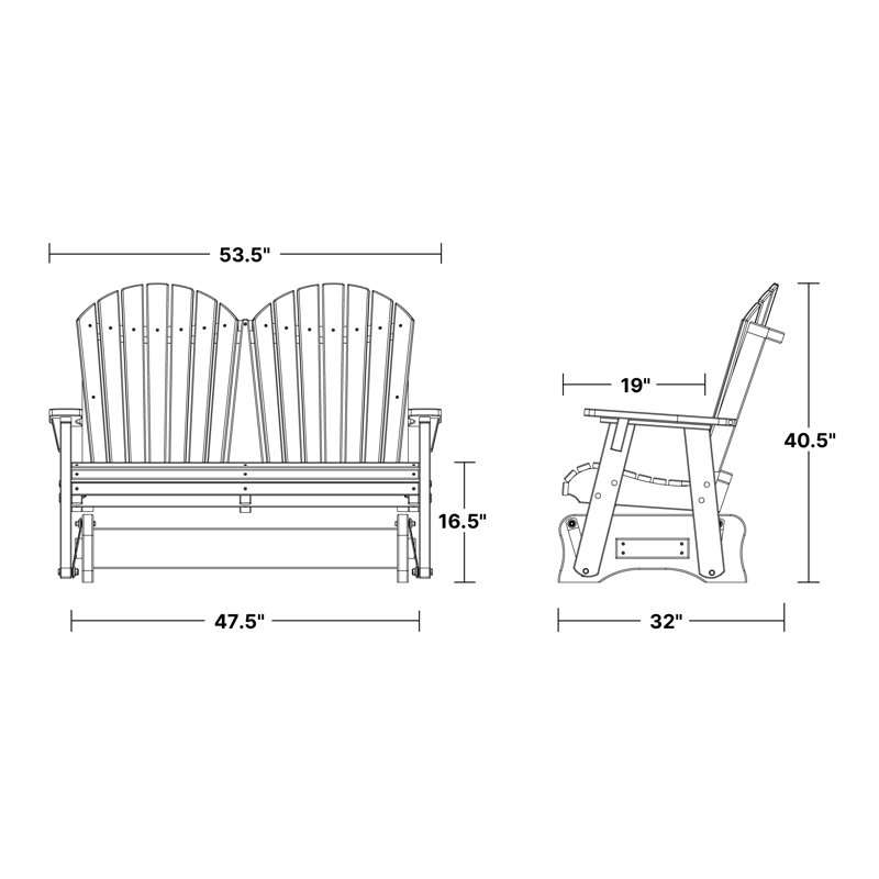 Heritage Double Glider, White