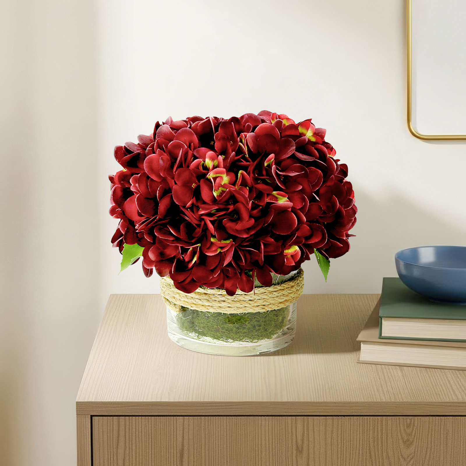 Sarina Hydrangea Floral Arrangement, Burgundy