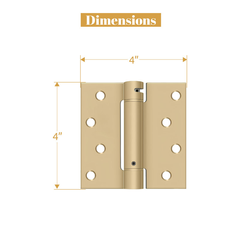 64'' x 64'' Steel Surface Mount Hinge, Brushed Brass