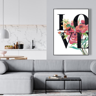 «Love» noir - décorations sur toile encadrées