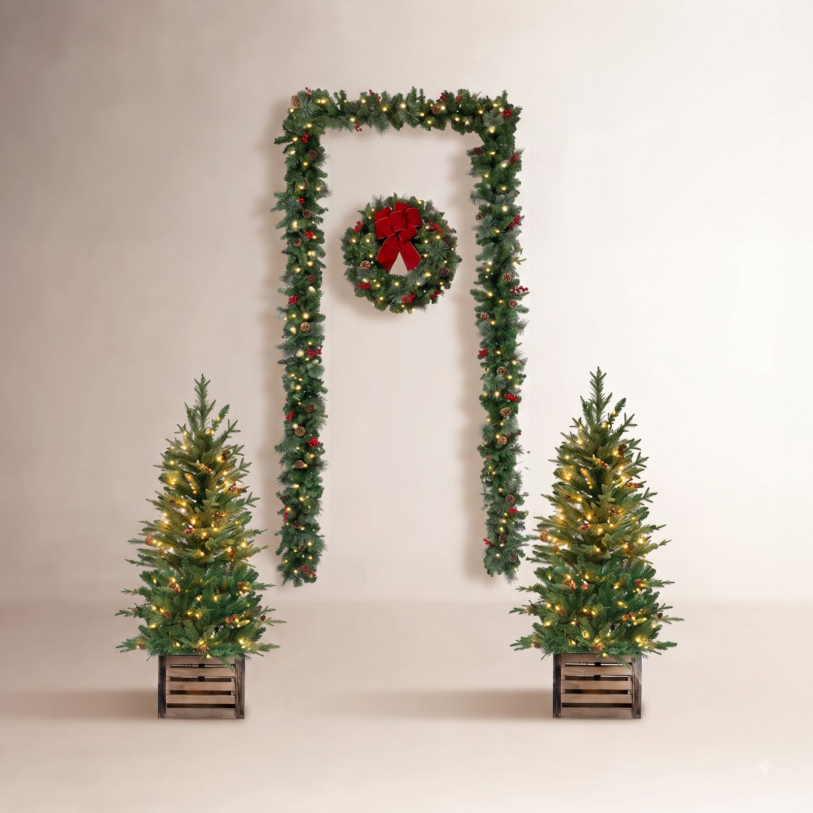 Hardesty Potted 4' Pre-Lit Fir Christmas Tree