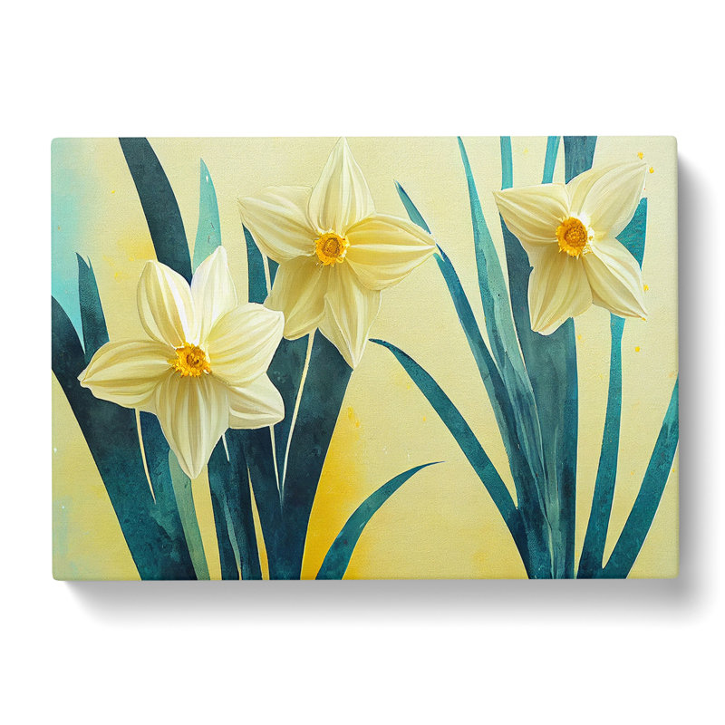 Creative Daffodil Flowers - Wrapped Canvas, 35cm H x 50cm W x 3cm D