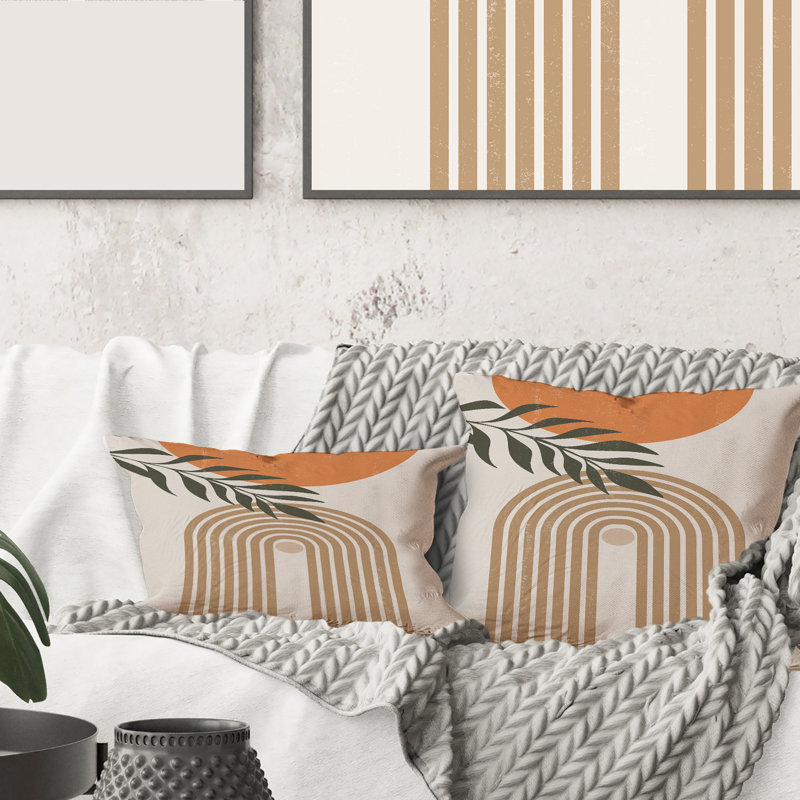 Housse et insert pour coussin rectangulaire Sun Moon Leaves I