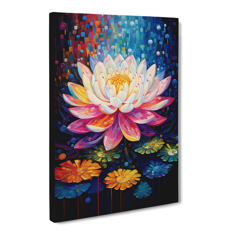 Lotus Flower Orphism No.2 - Wrapped Canvas, 60cm H x 40cm W x 3cm D