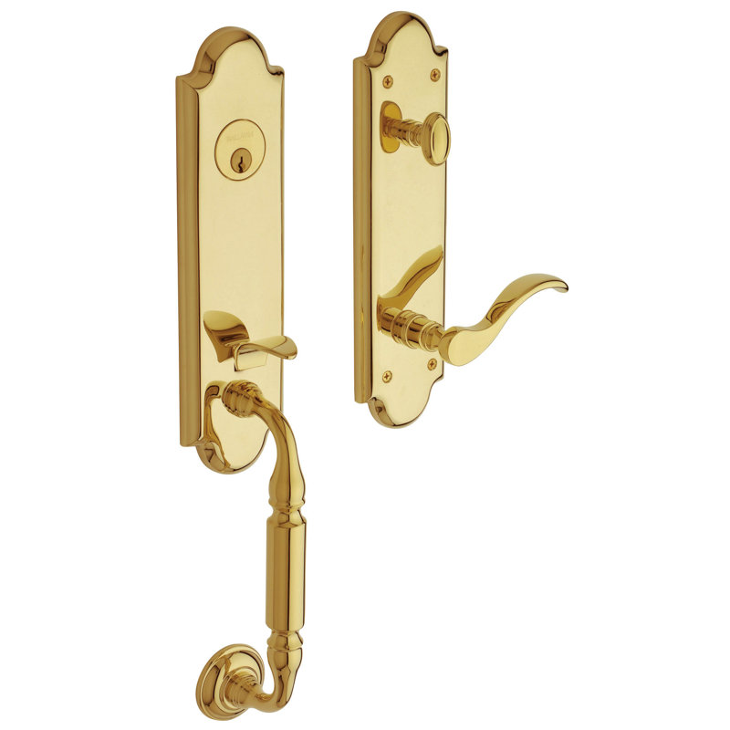 Manchester Single Cylinder Entrance Handleset, Lifetime Polished Brass, Right