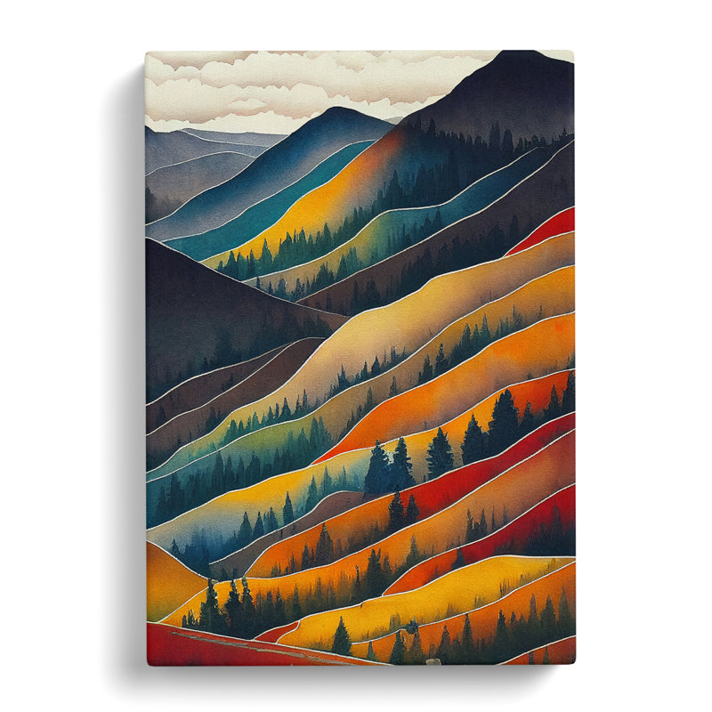 Mountain Landscape Painting No.6 - Wrapped Canvas Print, 60cm H x 40cm W x 3cm D