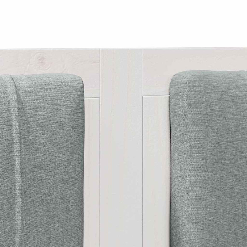 Solid Wood Headboard, DE Size - 180 x 220 cm, White, Light Grey