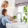 WOWOW Pull Out Kitchen Faucet with Soap Dispenser