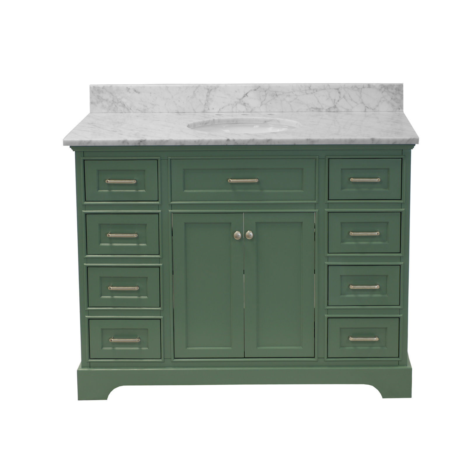 Ronnie 48'' Single Bathroom Vanity, Carrara Marble, Sage Green
