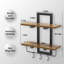 Ensemble de 2 tablettes flottantes pour mur, tablette murale en bois avec 6 crochets, 2 tablettes de rangement décoratives suspendues, brun rustique