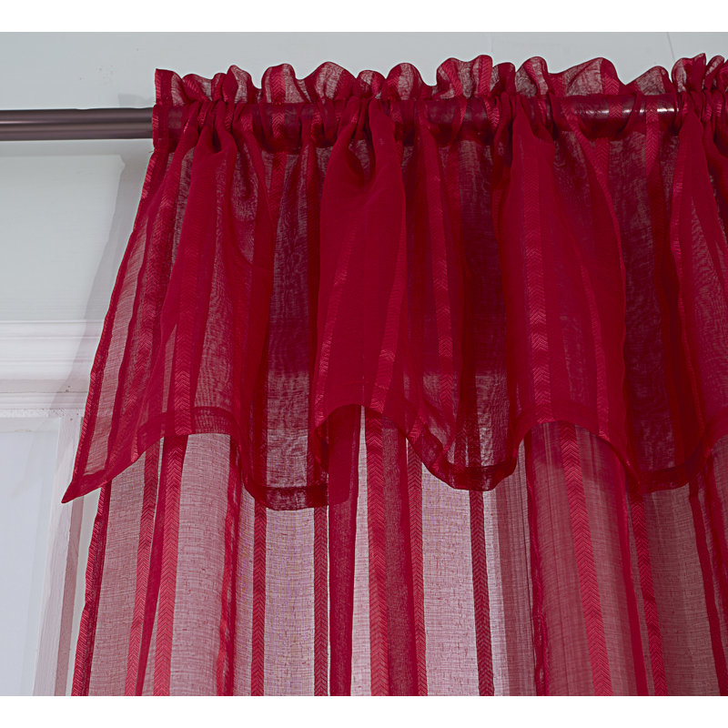 Panneau de rideau transparent avec passe-tringle Cangelosi, Rouge