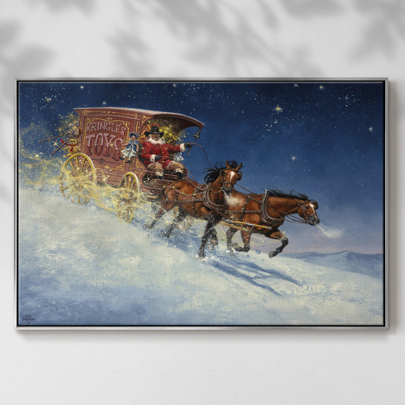 Nick of Time - reproduction de cadre flottant sur toile, H 17 po x l 25 po x P 2 po, Argent