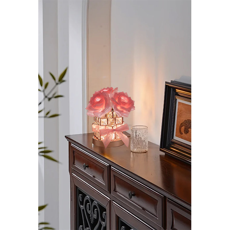 Lampe de table en cristal Rose, Rose