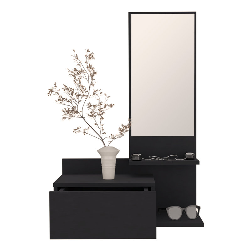 Console miroir 23,5 po, Noir, noir, noir, noir