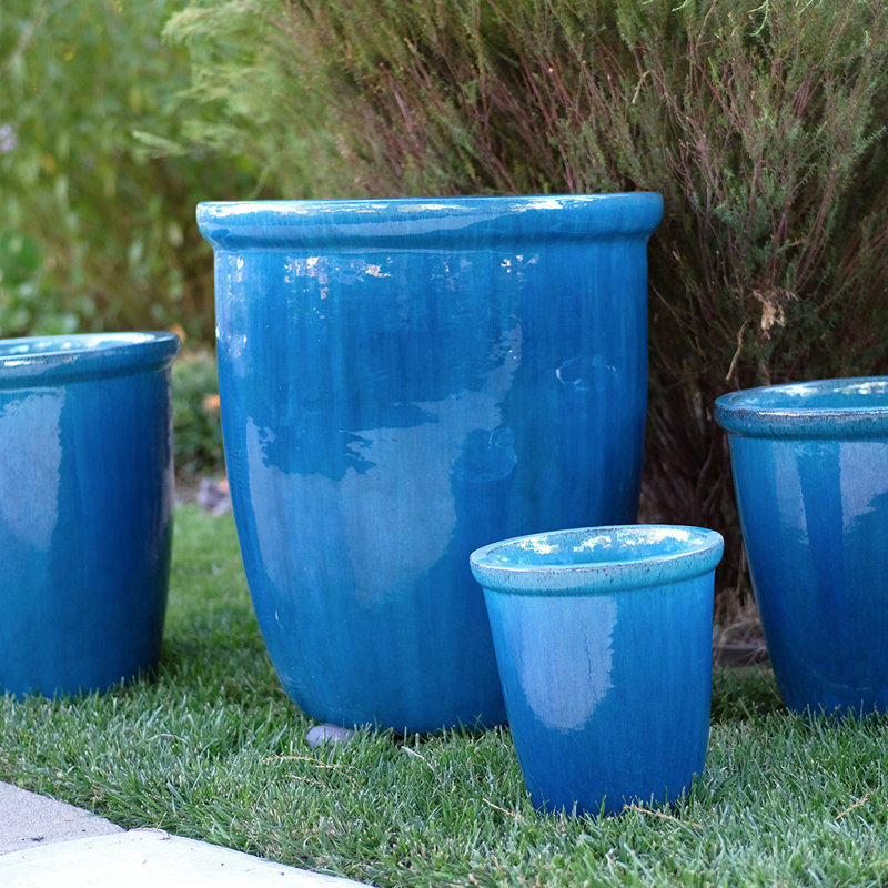 Le Beau Handmade Ceramic Pot Planter, Falling Aqua