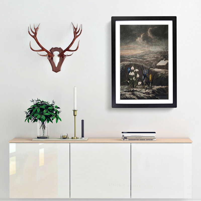 The Snowdrop Flowers by R.J. Thornton - Picture Frame Painting Print, 65cm H x 48cm W x 2cm D, Black Framed