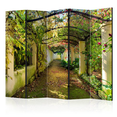 Mansford 225 cm W x 172 cm H 5 - Panel Solid Wood Folding Room Divider