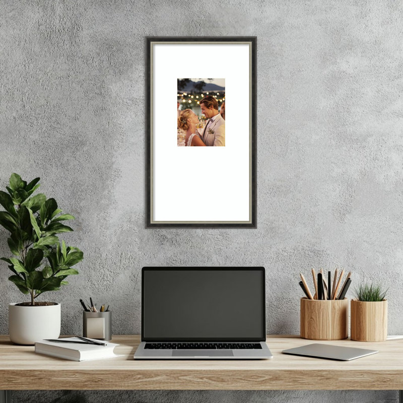 Cadre photo Theo, Blanc éclatant lisse, 10 x 18 emmêlés à 5 x 7
